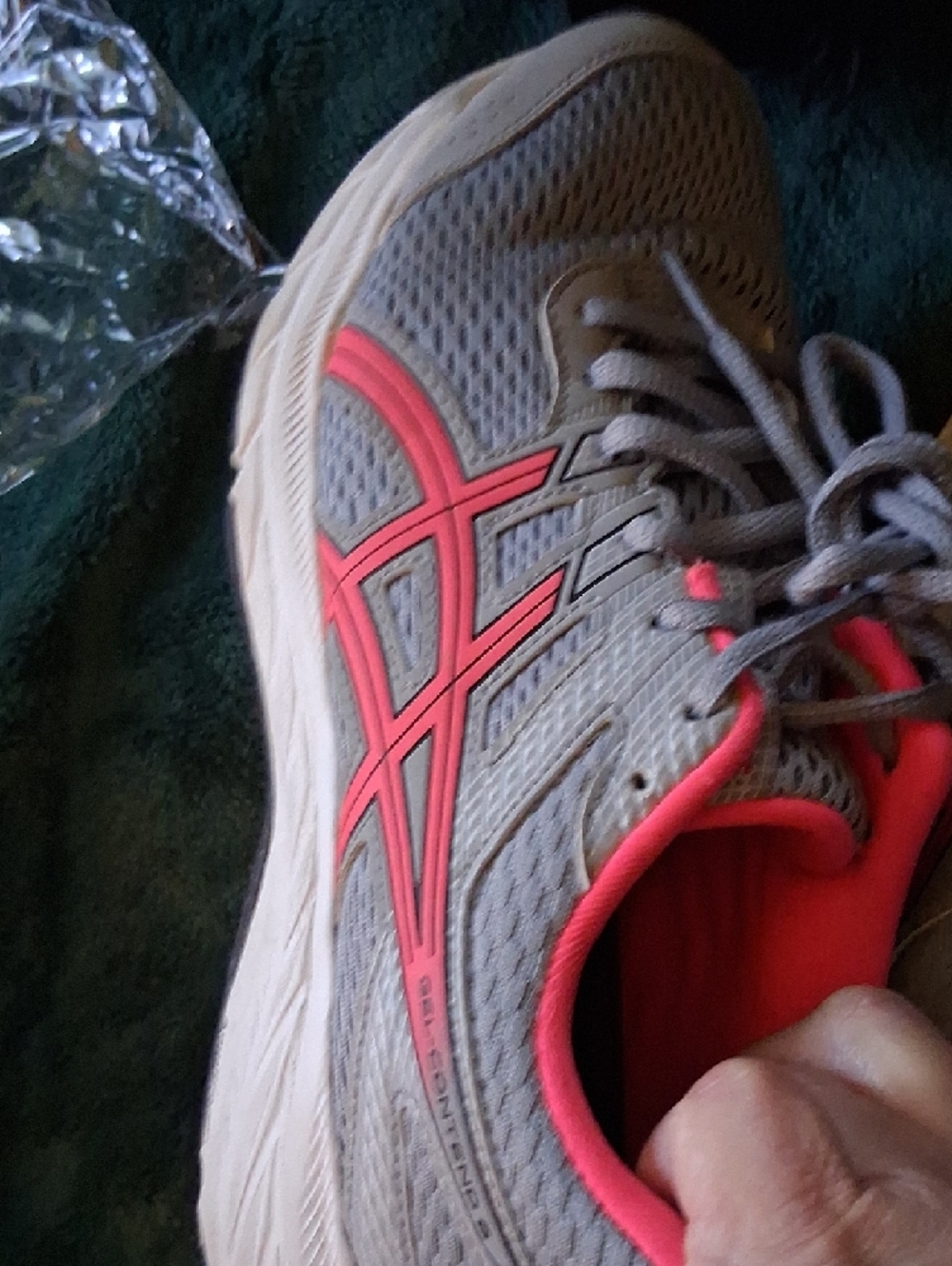 ASICS Gray and Pink Women's Athletic Running Shoes - Picture 5 of 7